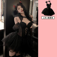 Halloween costume: Sexy dark cat girl, little devil maid, lace pure desire uniform set, cosplay bunny girl thumbnail 5