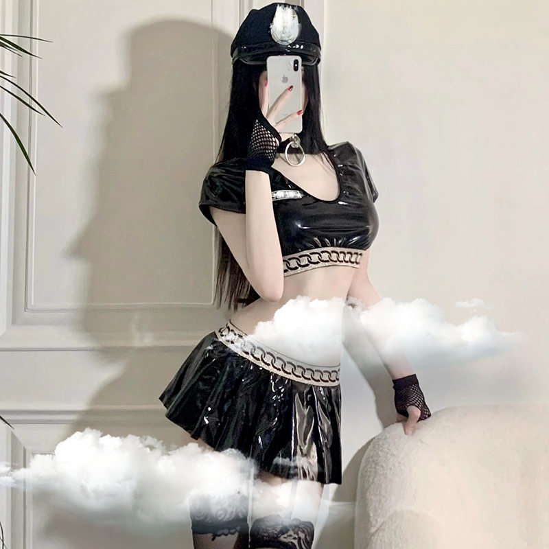 性感欧美情调睡衣夜店漆皮女警游戏制服诱感套装空姐服cos纯欲