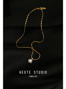 HeuteStudio  人鱼之泪  ins法式复古轻奢 珍珠锁骨锁骨链项链女