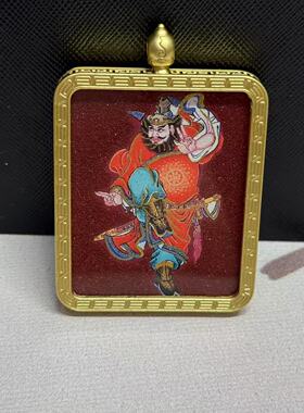 道系朱砂描金唐卡赵公明钟馗守护