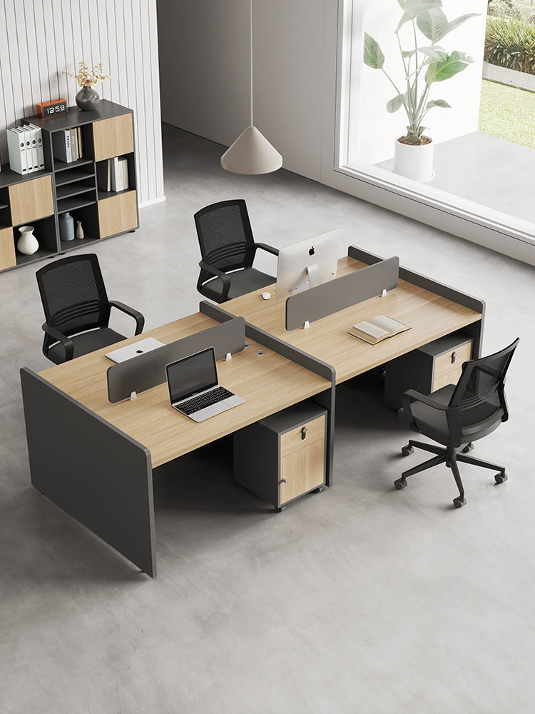 涌泉办公家具多人4/6员工办公室屏风隔断电脑桌职员办公桌椅组合