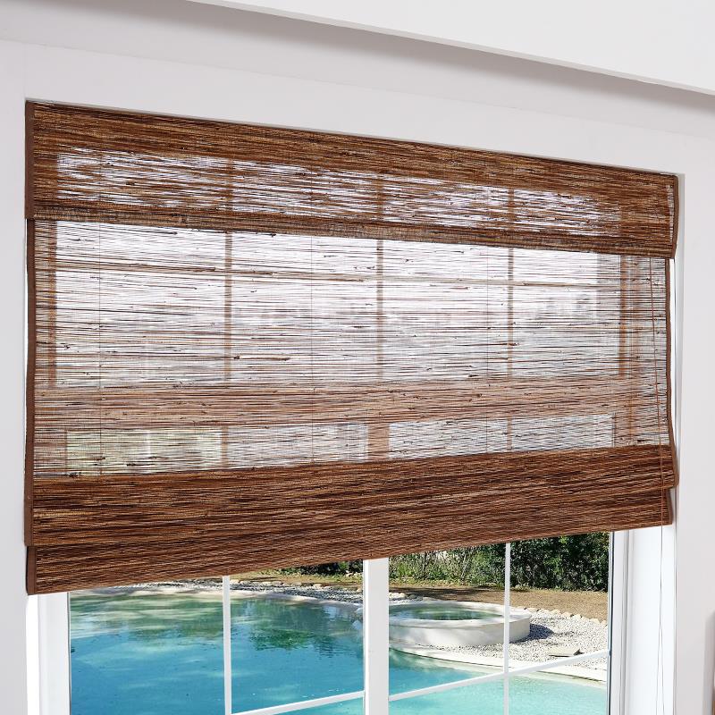 阳台飘窗小窗户茶室窗帘苎麻中式禅意遮阳防晒帘隔断屏风门帘日式