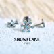 Snowflake雪花FB23医用纯钛耳钉防过敏内螺纹平底杆子1.0mm养耳钉