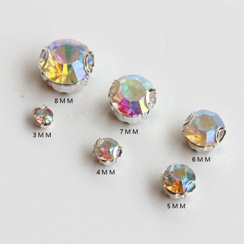 玻璃钻AB彩防勾衣服爪钻手缝钻服饰帽子补钻DIY手缝水钻配件材料