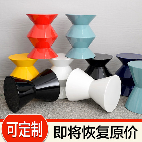 北欧圆形玻璃钢家用小茶几小户型