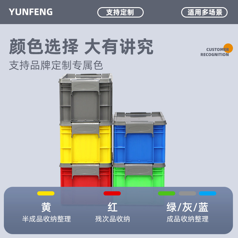 工业风收纳箱加厚物流货箱子带扣盖仓库防尘塑料周转箱大号长方形图片
