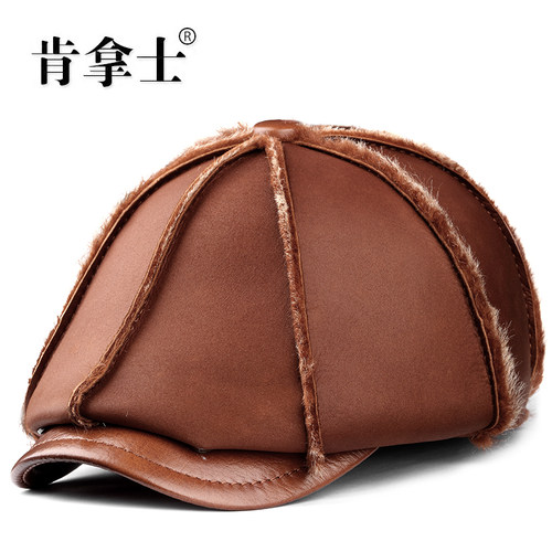冬季中老年人保暖鸭舌贝雷帽子