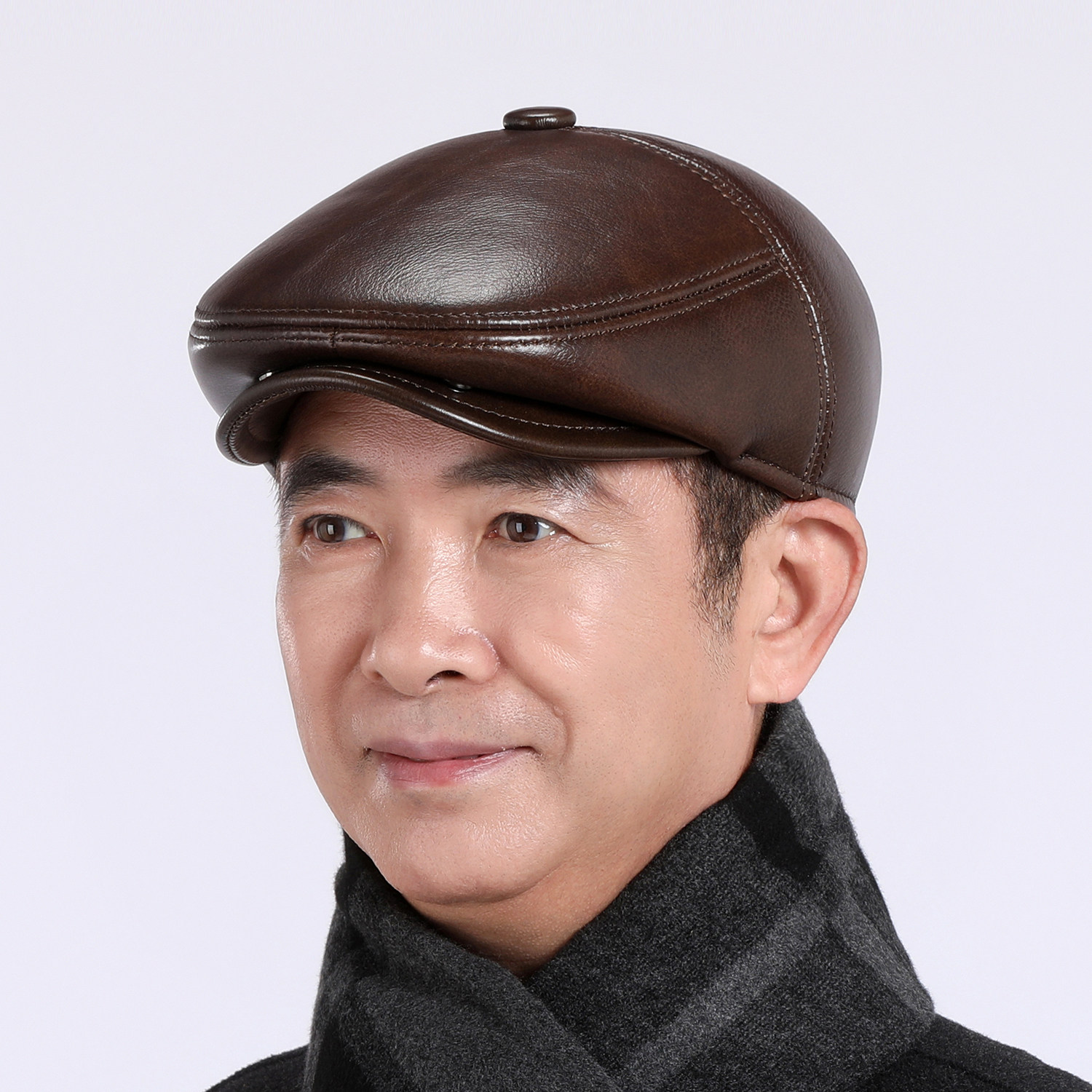 中老年人真皮帽子男秋冬天加绒保暖爸爸爷爷老头帽前进鸭舌老人帽,服饰配件/皮带/帽子/围巾,帽子,淘宝优惠券,粉丝福利购,淘宝优惠卷