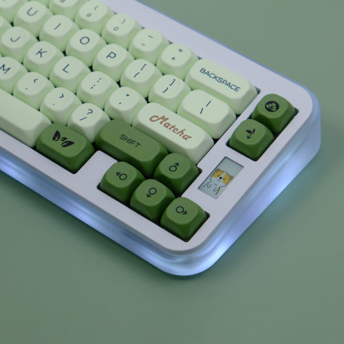 抹茶主题绿色MOA\KOA高度十字轴通用143键机械键盘客制化键帽PBT
