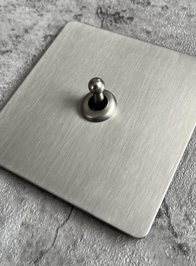 PIALT 86型不锈钢拉丝哑光家用开关复古拨杆插座面板暗装