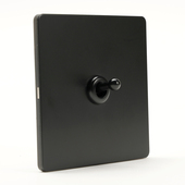 哑光黑色墙壁开关面板拨杆 PIALT 86型黑杆北欧简约风格 复古插座