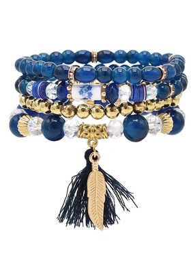 波西米亚民族风多层串珠手链气质