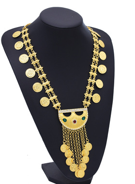 中东迪拜金色钱币项链宫廷风项饰