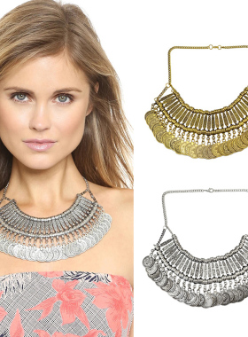 民族风钱币复古秋冬百搭项链吊坠