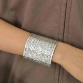 复古民族风臂训金属高级感手镯开口可调节宽面个性 男女饰品手臂镯