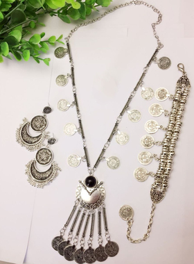 欧美靓饰新款时尚复古松石长项链