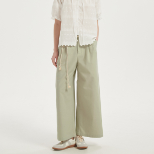 附腰绳 松弛宽松直筒八分休闲裤 Bari Petit