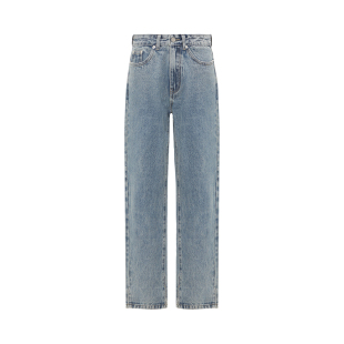 浅色修身 女士开口宽松直筒印花牛仔裤 Bari Petit