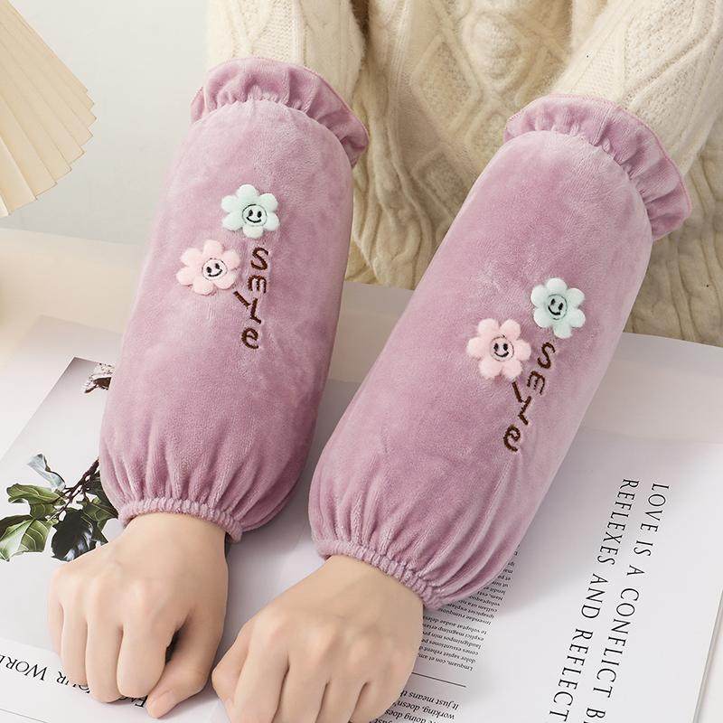 秋冬成人袖套女简约中长款学生儿童耐脏袖筒办公家务防污护袖套袖