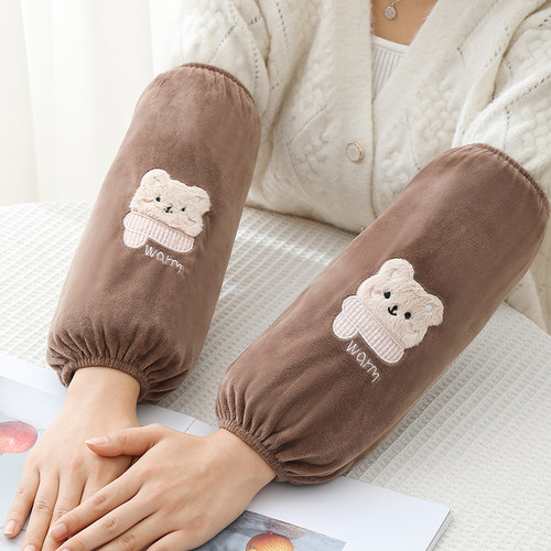 秋冬新款毛绒袖套护袖头学生套袖