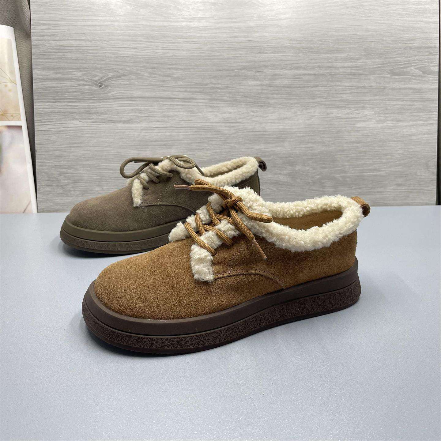 撤柜牛皮勃肯鞋女2025秋冬新款加绒保暖棉鞋厚底雪地靴毛毛乐福鞋,女鞋,勃肯鞋/软木鞋,淘宝优惠券,粉丝福利购,淘宝优惠卷