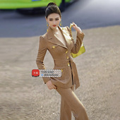 小香风职业西装 外套高腰喇叭裤 套装 修身 两件套 女新款 VJE冬季