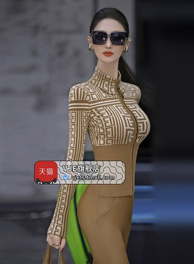 VJE秋冬欧美风开襟气质半高领针织毛衣新款内搭外穿上衣