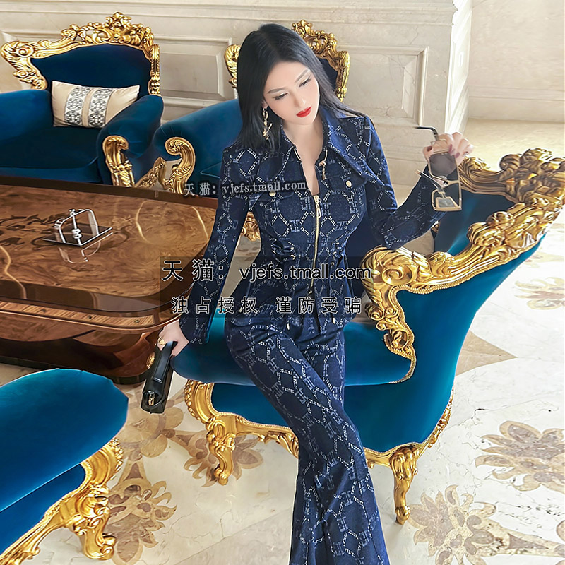 秋季牛仔气质套装两件套