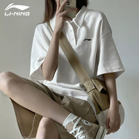 Li Ning, футболка polo, летняя хлопковая рубашка, короткий рукав, для влюбленных, оверсайз