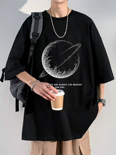 Шелковая тонкая хлопковая футболка с коротким рукавом для отдыха, в американском стиле, оверсайз, короткий рукав