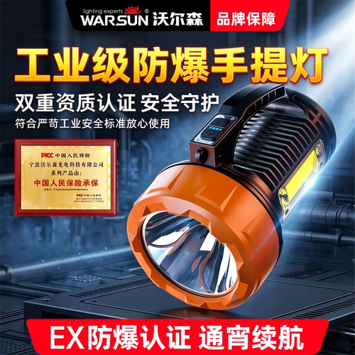 沃尔森强光EX防爆手电筒工业巡逻