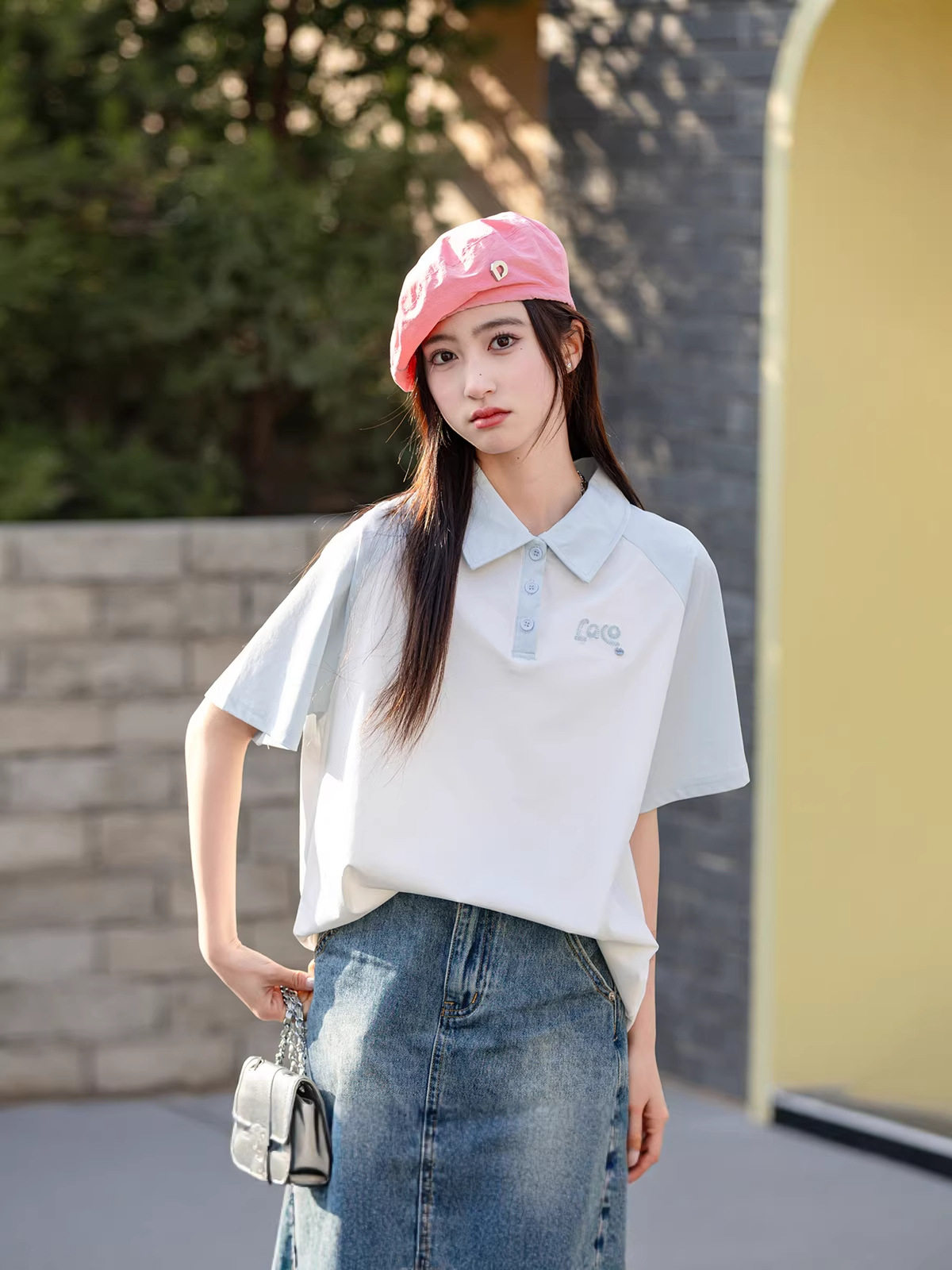 2026夏季新款女童少女初高中生女孩学院风短袖T恤POLO衫休闲上衣