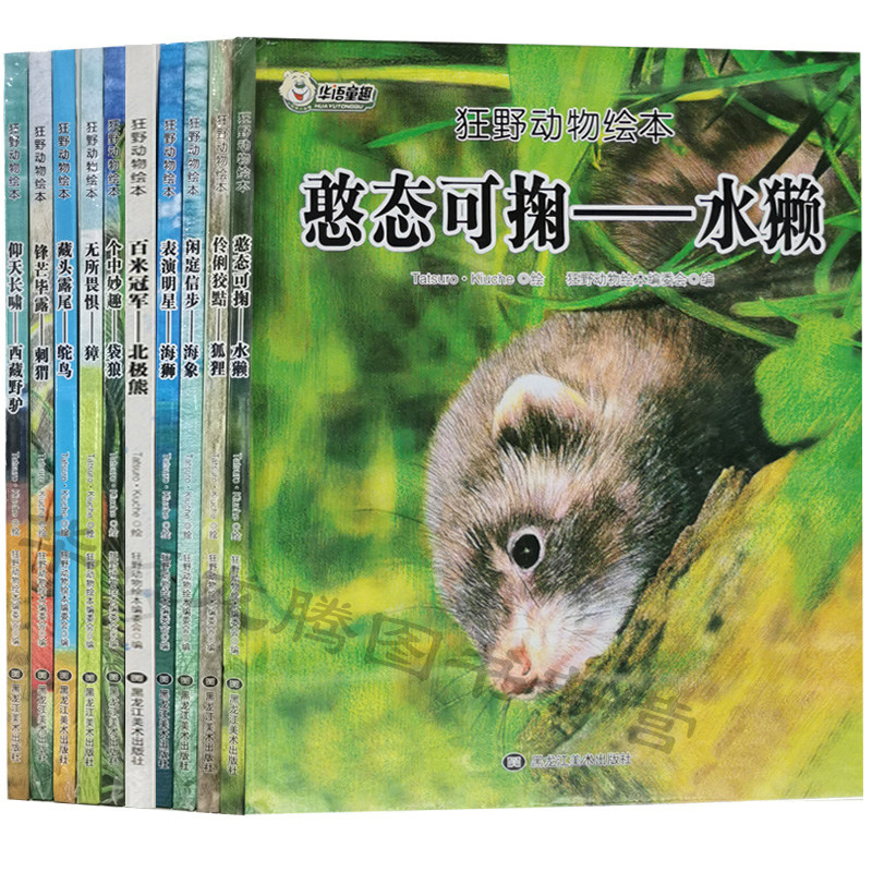 狂野动物绘本全套10册精装硬皮绘本故事 狐狸 海狮 海象  袋狼 水獭 西藏野驴 刺猬 鸵鸟 獐 北极熊 动物绘本书籍海洋故事书 正版
