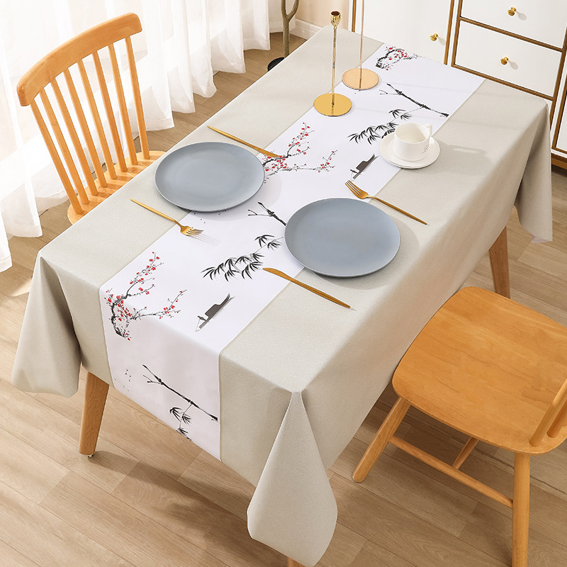 中式2025新款餐桌桌布防水防油免洗北欧高级感桌布防烫茶几桌盖布,居家布艺,桌布,淘宝优惠券,粉丝福利购,淘宝优惠卷