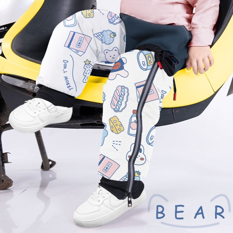 儿童护膝电动车护膝挡风加绒冬季护腿防寒加厚绑腿女式保暖护膝男