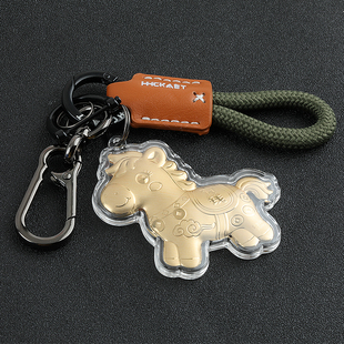 马上有钱汽车钥匙扣塑箔金马挂件精致可爱马上有钱钥匙链包包挂饰