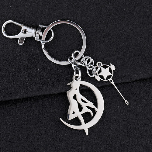 动漫美少女战士周边水冰月野兔露娜合金属钥匙扣不锈钢挂件包包