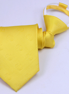 福州航空领带 福航航空领带 福航领带 拉链免打懒人领带金黄