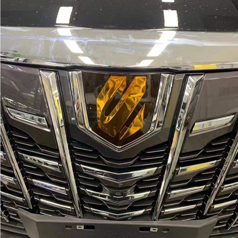 适用于19-22款埃尔法前标中网标志前脸盾牌车标金色金标alphard