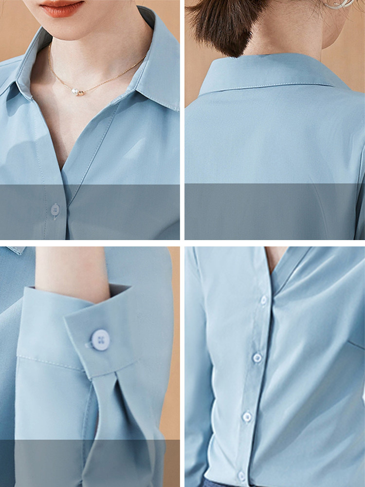 PROFESSIONAL ATTIRE INTERVIEW SHIRT SUIT WOMENS 2022 NEW PRE-FALL NICHE FASHION TEMPERAMENT TOP LONG SLEEVE PLUS SIZE SHIRT