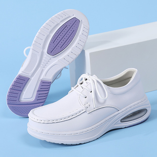 气垫护士鞋女秋冬季黑色透气防滑臭软底不累脚厚底平底医护工作鞋