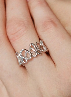 HORIZON系列U Pattern戒指轻奢原创设计925银厚镀金日常穿搭开口