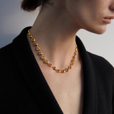 ABOAB原创设计项链银厚镀金