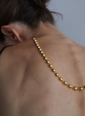 ABOAB925银厚镀金雕塑肌理项链