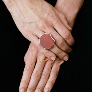 ABOAB ETERNITY系列Red Eclipse戒指925银厚镀金原创设计日月灵感