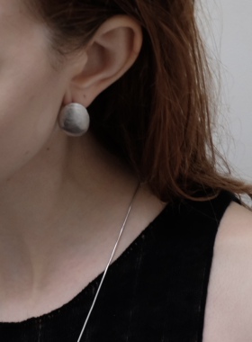 ABOAB TENCHI系列TEN耳钉 925银镀金原创设计简约气质百搭指纹气