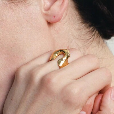 ABOAB戒指原创轻奢925银厚镀金