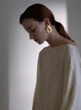 ABOAB TENCHI系列 CHI Plus耳饰大号 925银原创设计方中带圆指纹