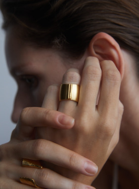 ABOAB925银厚镀金简约雕塑肌理