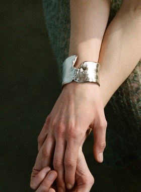 ABOAB  PASTORALE系列Bark手镯 925银原创设计 肌理 大自然